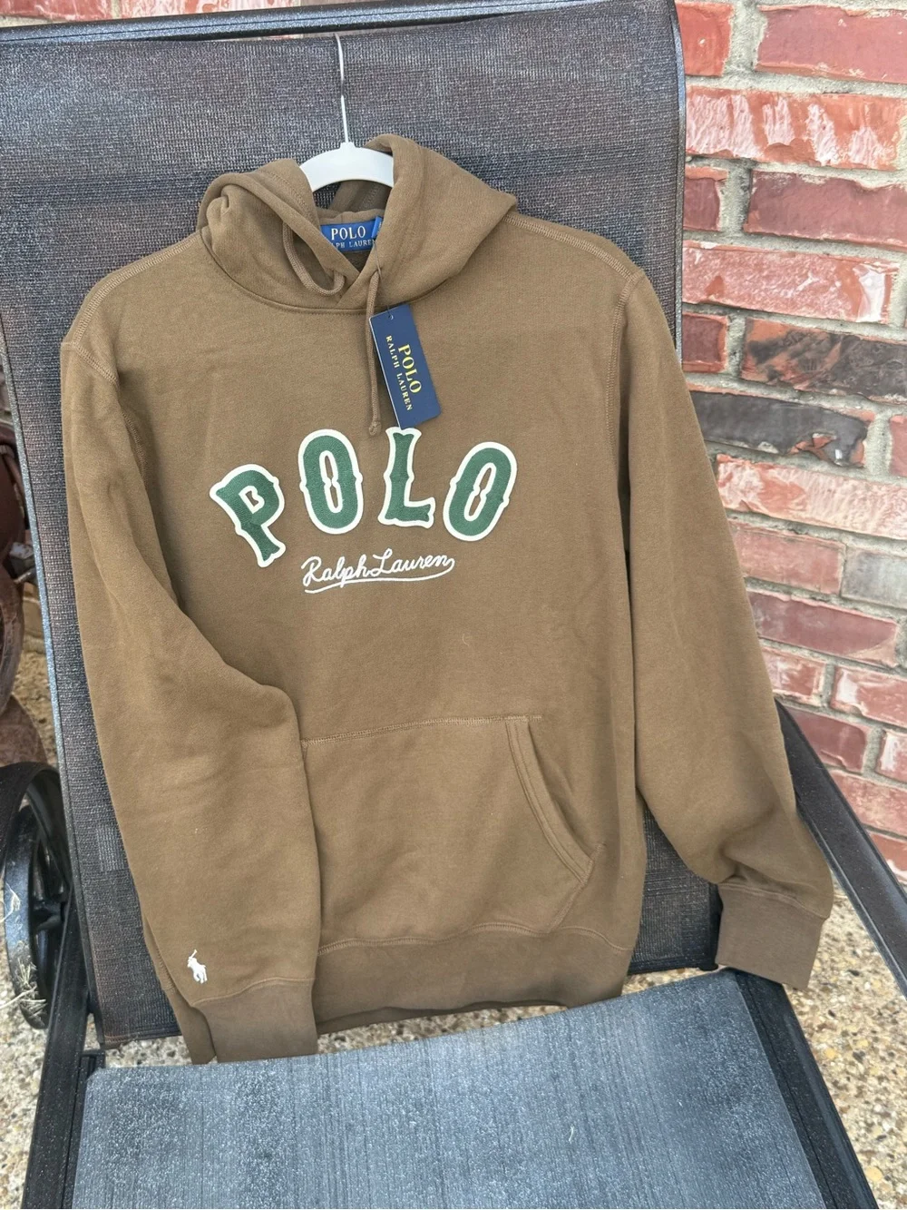 Polo by Ralph Lauren Brown Hoodie with Green Logo